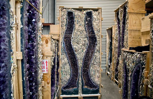 Assorted large amethyst cathedrals. Brazil 