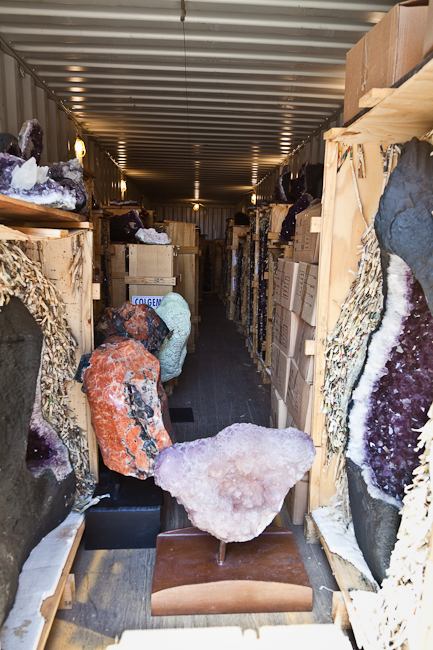 Container of assorted minerals