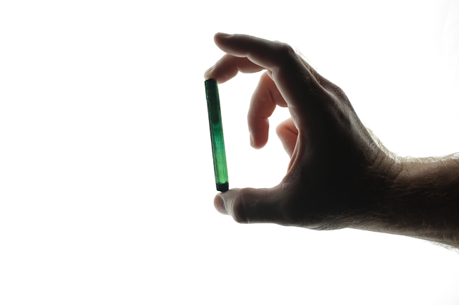 Large green elbaite (tourmaline).  Brazil