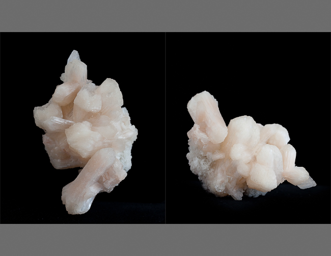 Peach colored stilbite formation.  India